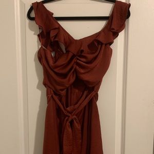 Red silk dress